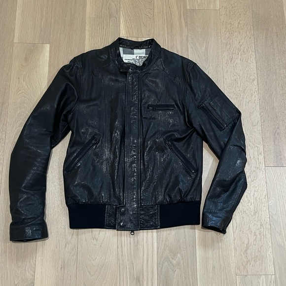 Rogan Lambskin Motorcycle Jacket Mens Black. Size Medium. - Picture 9 of 16